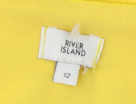 River Island Women's Yellow Short Slip Dress Size 12