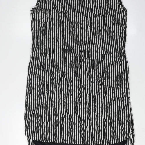 Vila Women's Black Striped Sleeveless Dress S