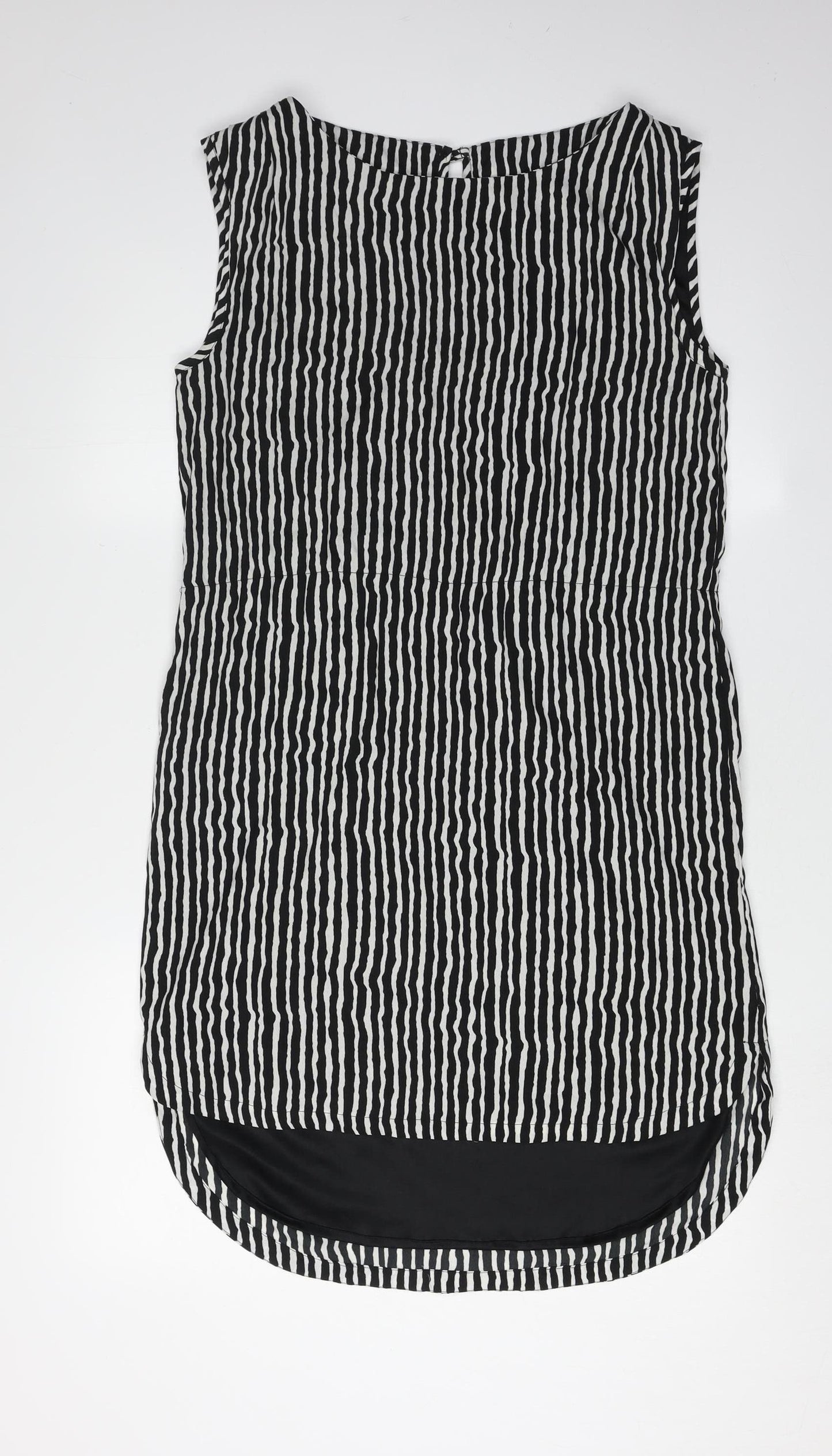 Vila Women's Black Striped Sleeveless Dress S