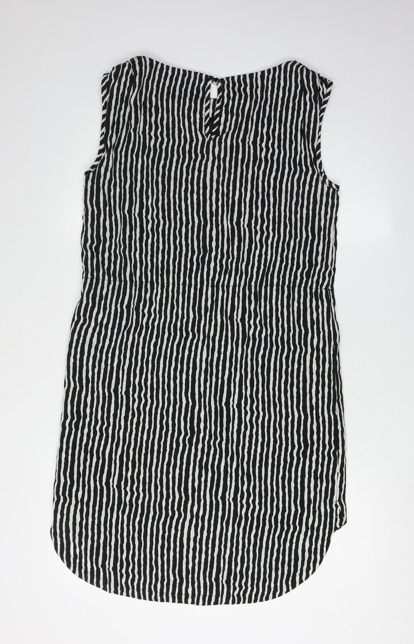 Vila Women's Black Striped Sleeveless Dress S