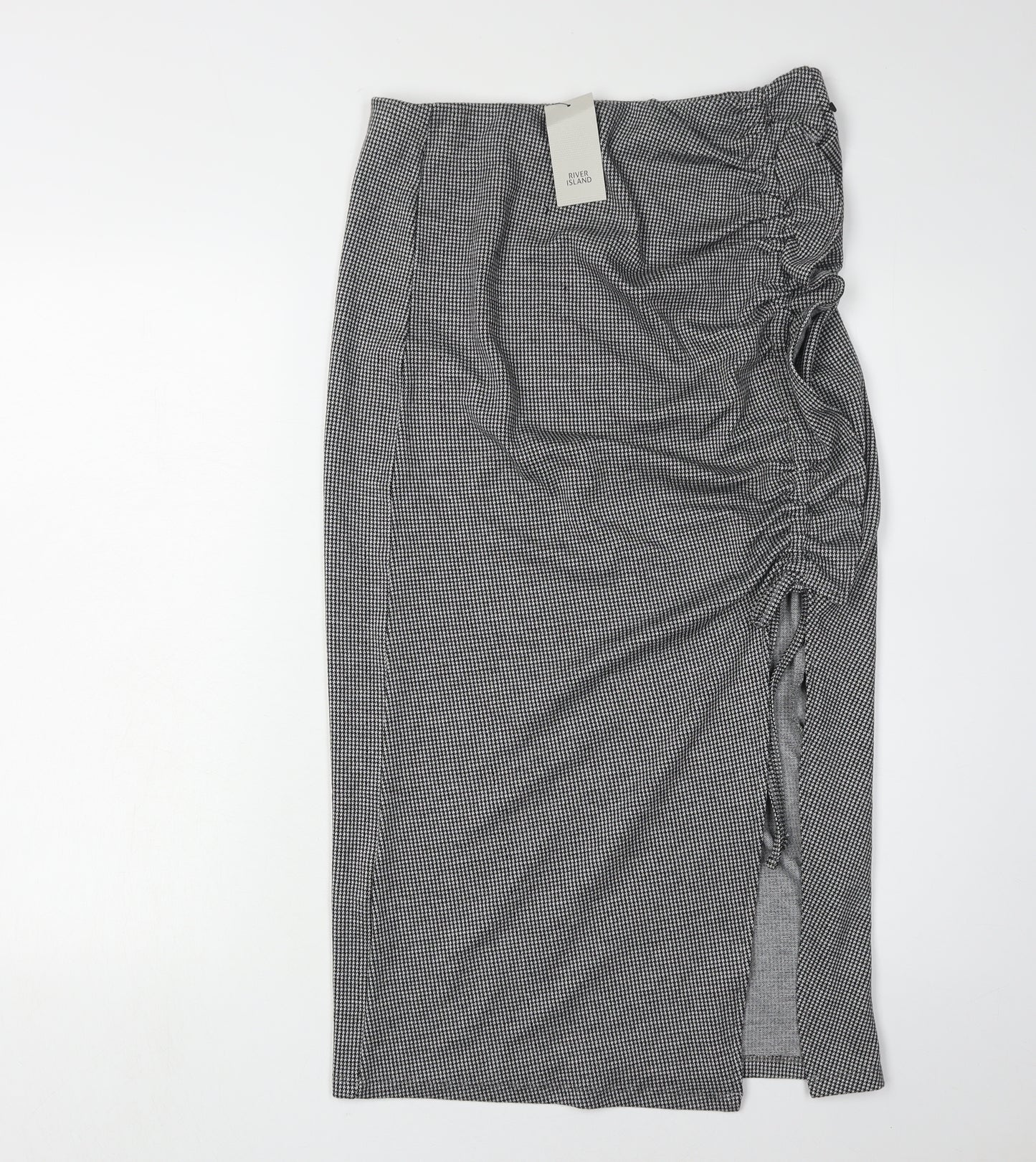 River Island Women's Black Check Pencil Skirt, UK 12