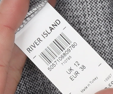 River Island Women's Black Check Pencil Skirt, UK 12