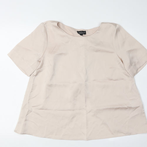 Topshop Women's Beige Blouse Size 10 Casual Solid