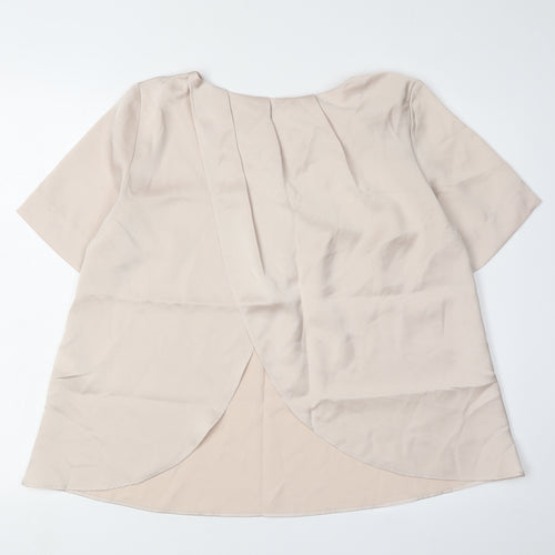 Topshop Women's Beige Blouse Size 10 Casual Solid