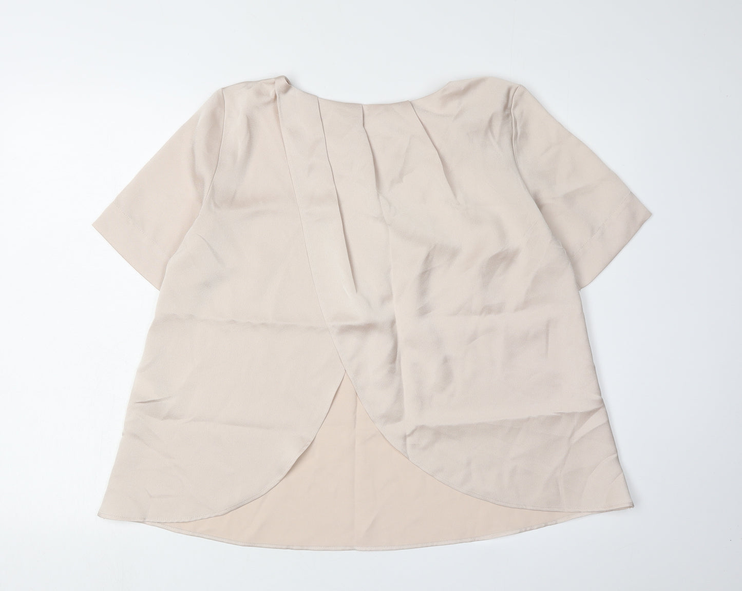 Topshop Women's Beige Blouse Size 10 Casual Solid
