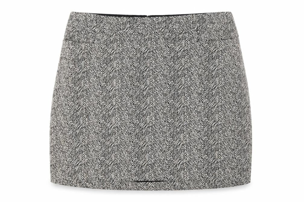 Front view of Next Women's Grey Pencil Skirt, size 16, Herringbone