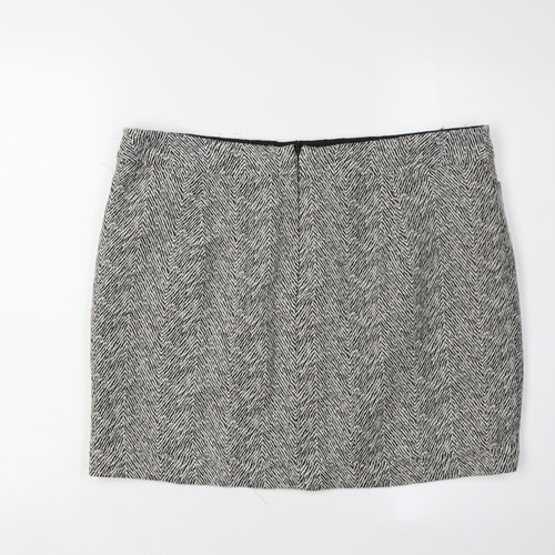 Next Women's Grey Pencil Skirt, Size 16, Herringbone