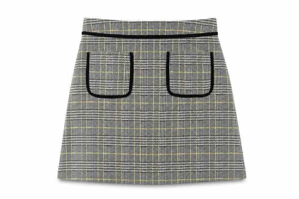 Front view of Dorothy Perkins Women's Check Pencil Skirt, size 12