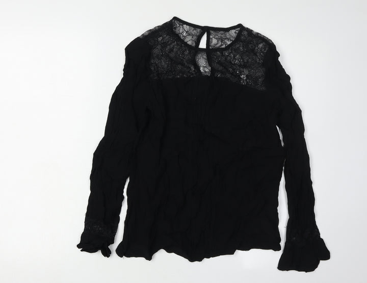 Monsoon Women's Black Lace Blouse, Size 10