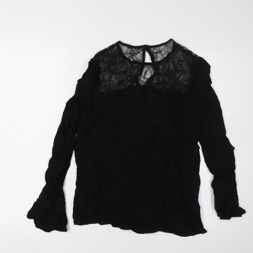 Monsoon Women's Black Lace Blouse, Size 10