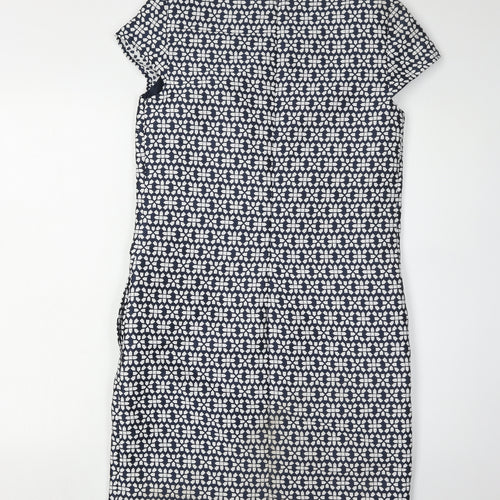 Next Women's Navy Geometric Sheath Dress Size 8