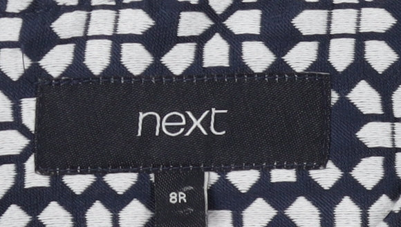 Next Women's Navy Geometric Sheath Dress Size 8