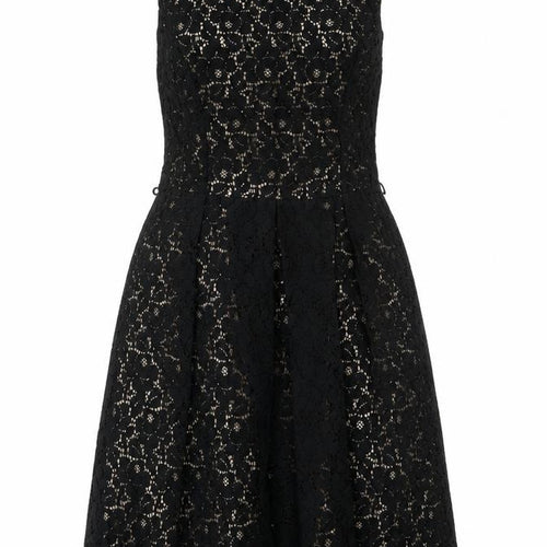 Oasis Women's Black A-Line Floral Lace Dress Size 12