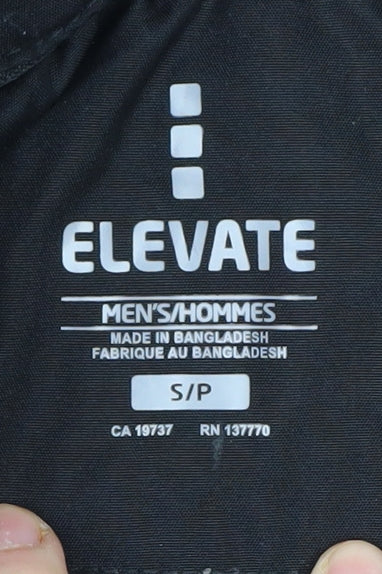 Elevate Men's Black Hooded Parka Jacket S