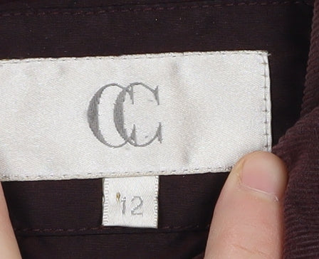 CC Women's Brown Quilted Jacket, Size 12