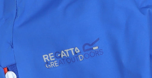 Regatta Boys Blue Parka Jacket 10 Years Hooded Waterproof