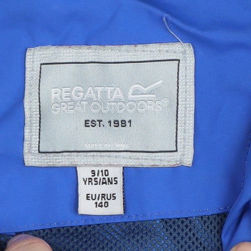 Regatta Boys Blue Parka Jacket 10 Years Hooded Waterproof