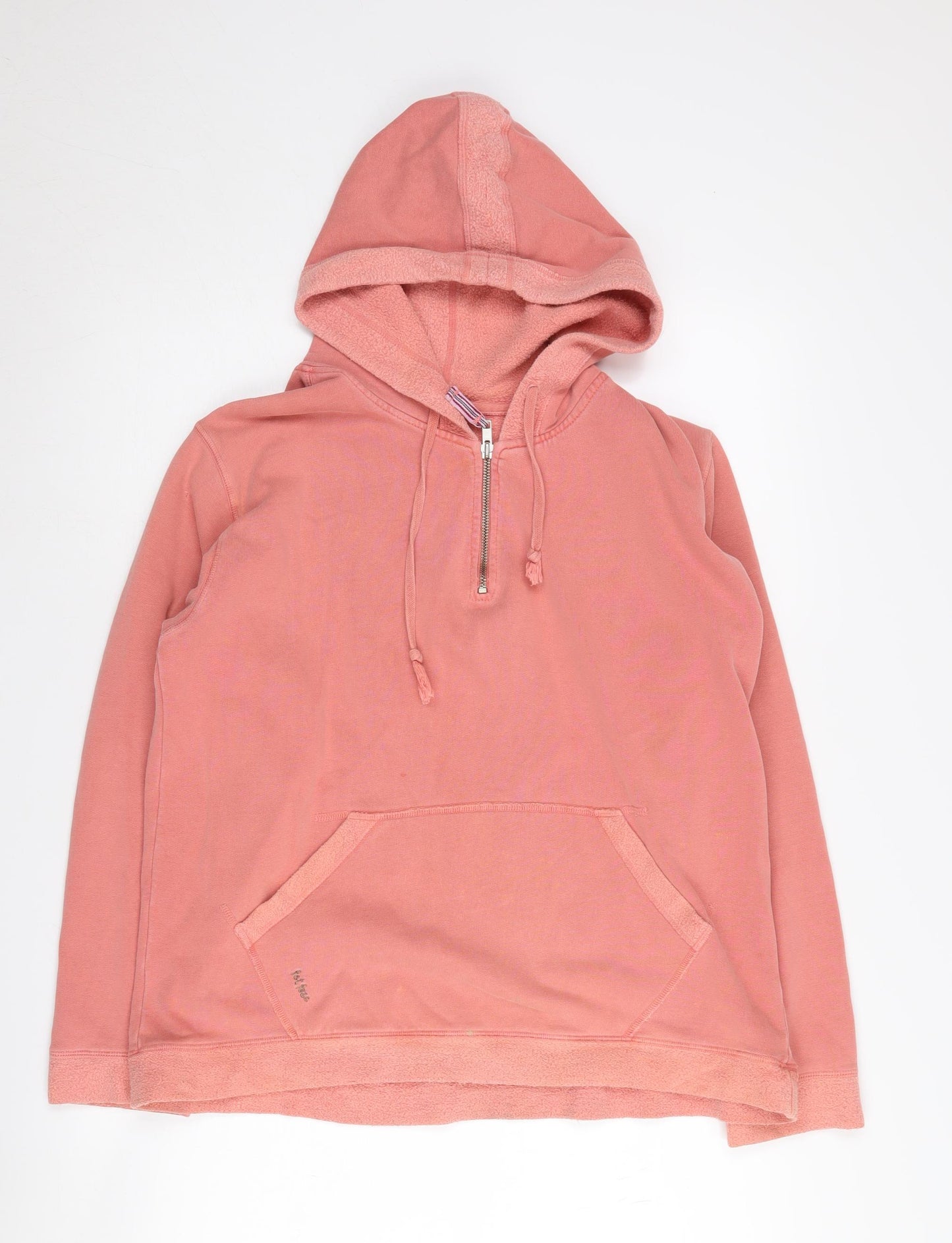 Fat Face Women's Pink Cotton Hoodie, Size 12, Relaxed Fit