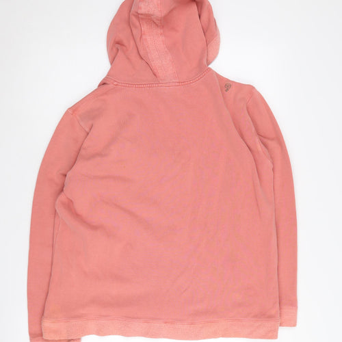 Fat Face Women's Pink Cotton Hoodie, Size 12, Relaxed Fit