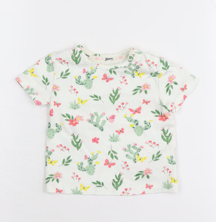 Mantaray Unisex Baby Floral T-Shirt, Multicoloured, 6-9 Months