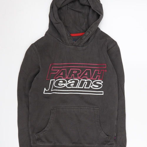 Farah Jeans Boys Black Pullover Hoodie, Size 10-11Y