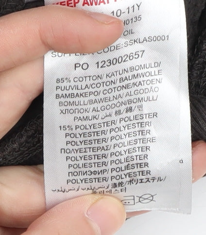 Farah Jeans Boys Black Pullover Hoodie, Size 10-11Y