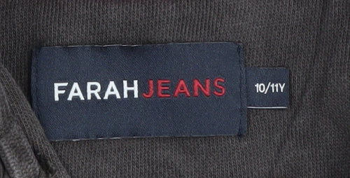 Farah Jeans Boys Black Pullover Hoodie, Size 10-11Y