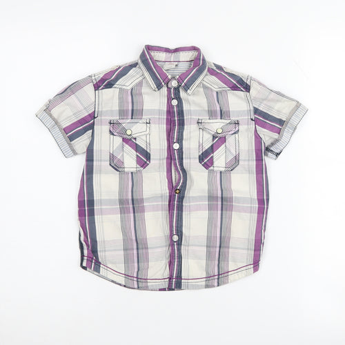 s.Oliver Boys Multicoloured Plaid Button-Up Shirt 4-5 Years