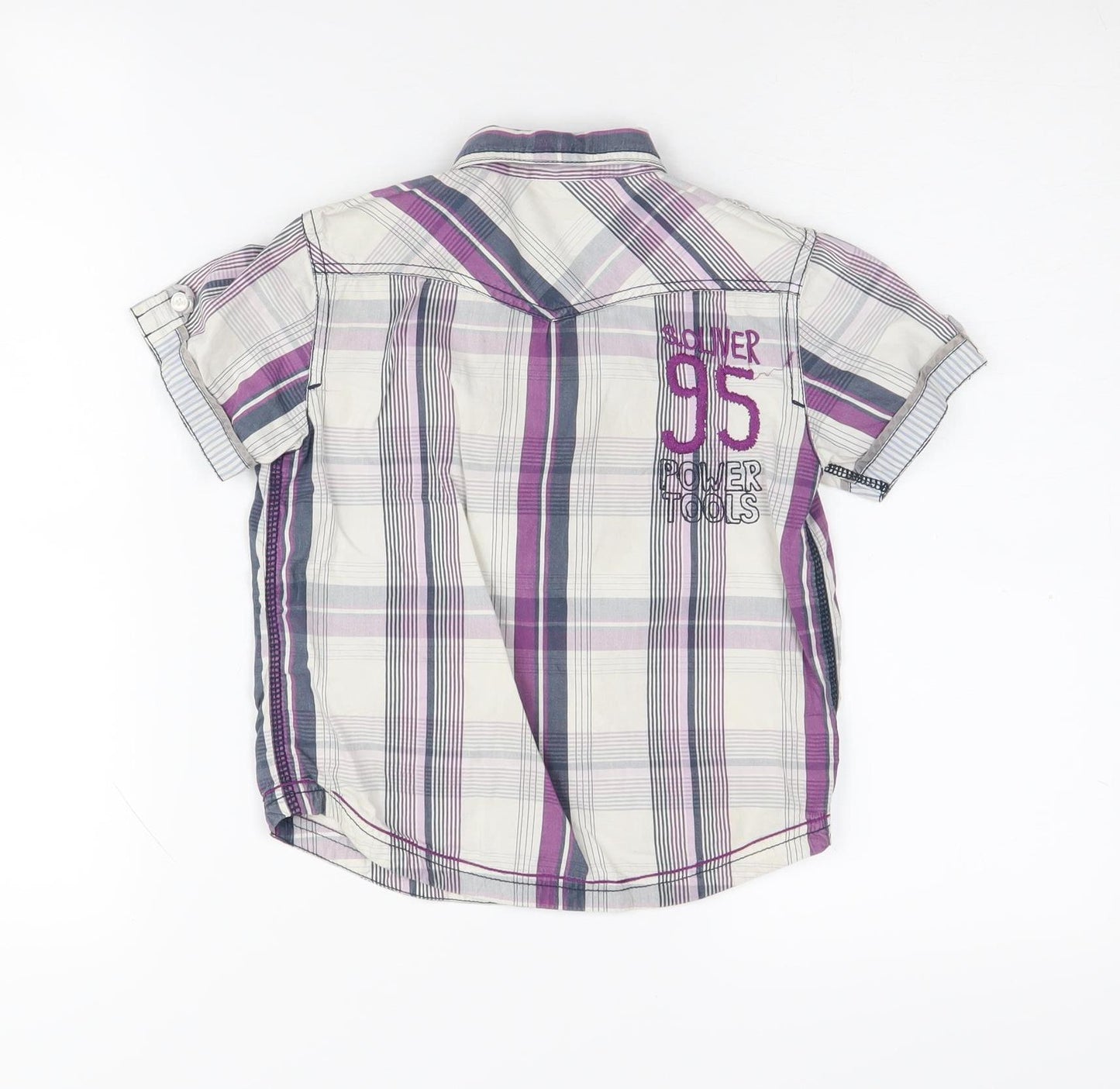 s.Oliver Boys Multicoloured Plaid Button-Up Shirt 4-5 Years