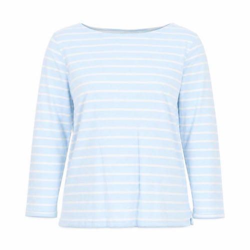 J.Crew Women's Blue Striped Boat Neck T-Shirt L