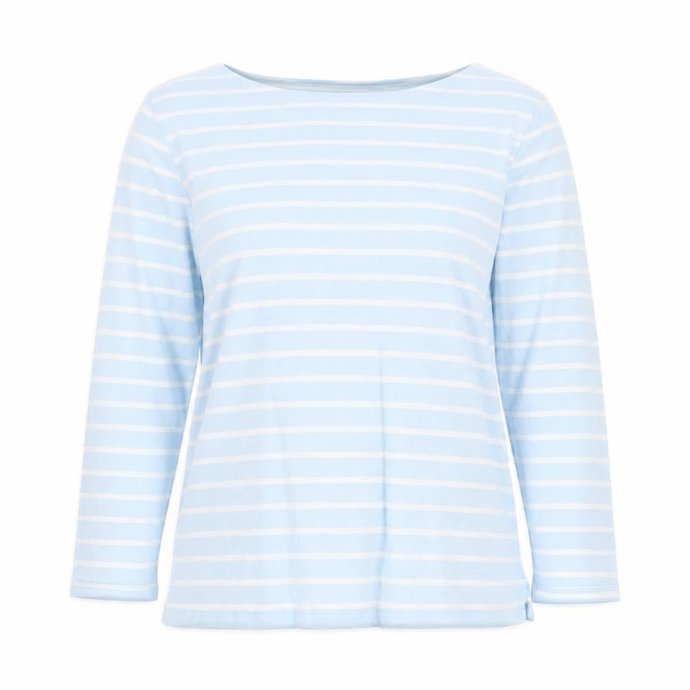 J.Crew Women's Blue Striped Boat Neck T-Shirt L