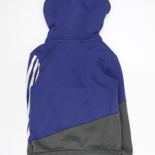 Adidas Boys Blue Full Zip Hoodie 7-8 Years
