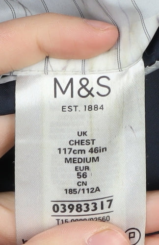 Marks and Spencer Men's Blue Blazer 46 Regular Fit