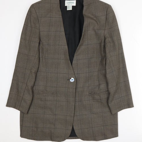 CHOMEL Women’s Brown Check Blazer Size 6