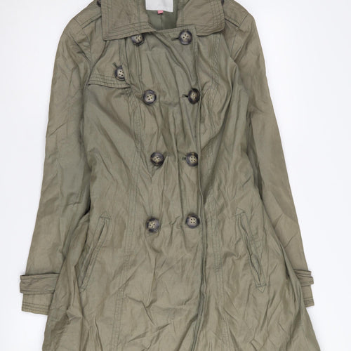 John Lewis Women's Green Trench Coat, Size 10, Belted Classic