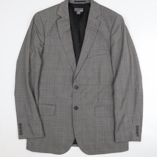 H&M Men's Grey Blazer Size 42 Check Pattern