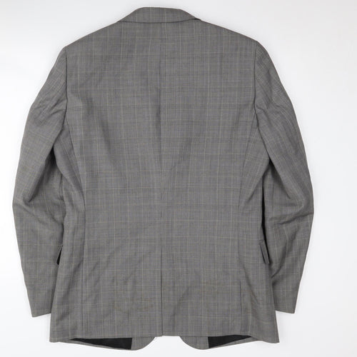 H&M Men's Grey Blazer Size 42 Check Pattern