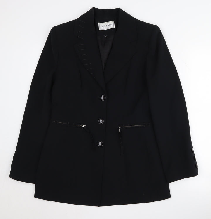 Saint-Honore Women's Black Suit Jacket Size 10
