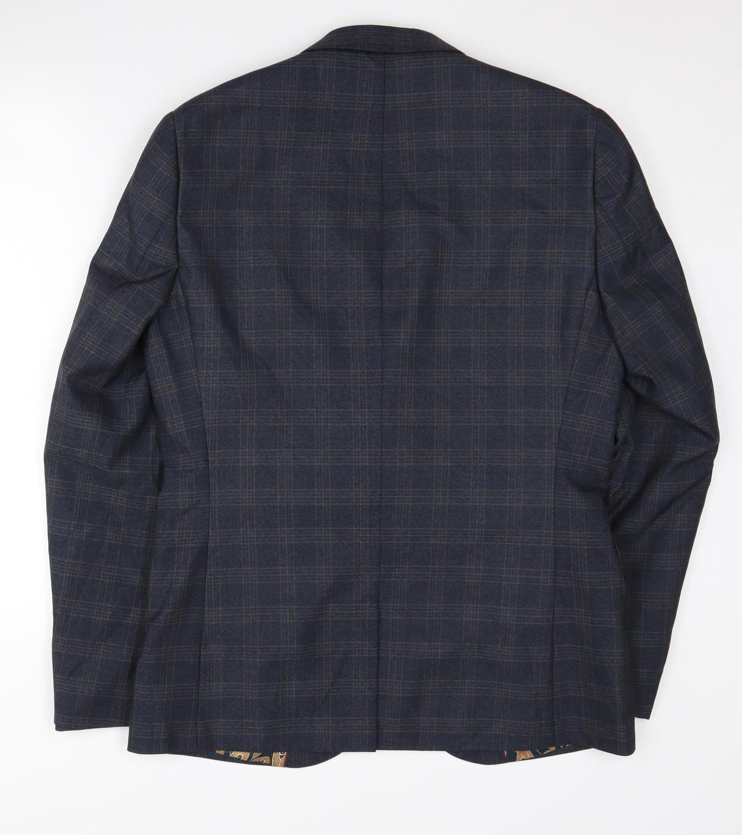 Next Men's Blue Plaid Slim Fit Jacket 40R