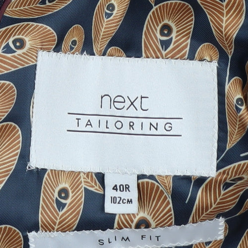 Next Men's Blue Plaid Slim Fit Jacket 40R