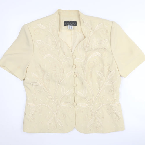 Gina Women’s Ivory Suit Jacket Size 18, Lined, Notch Lapel