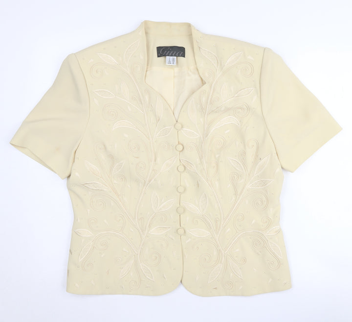 Gina Women’s Ivory Suit Jacket Size 18, Lined, Notch Lapel