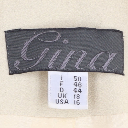 Gina Women’s Ivory Suit Jacket Size 18, Lined, Notch Lapel