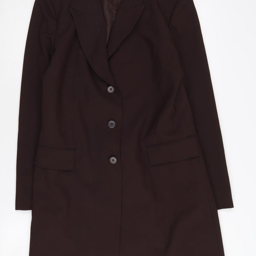 KIT Brown Women's Mid-Length Blazer, UK 14, Polyester