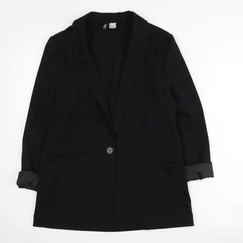 H&M Women's Black Blazer Size 8 Notch Lapel