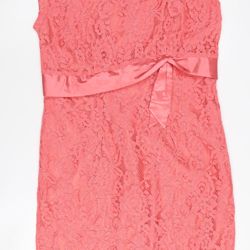 Kaliko Women's Pink Lace Shift Dress Size 14