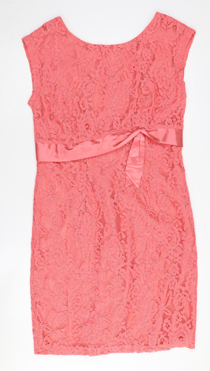 Kaliko Women's Pink Lace Shift Dress Size 14