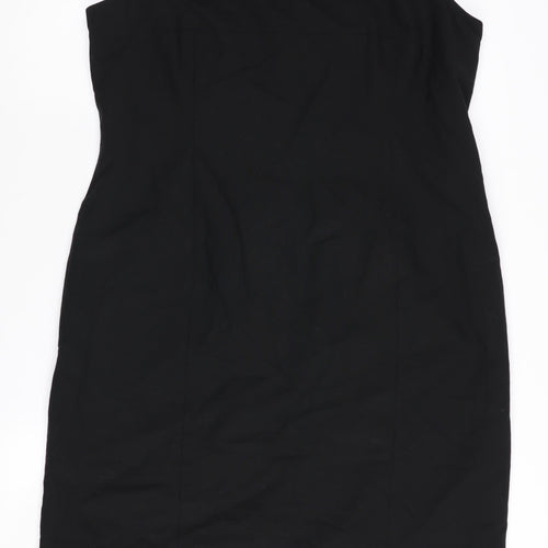 Laura Ashley Women's Black Wool Sheath Dress Size 16