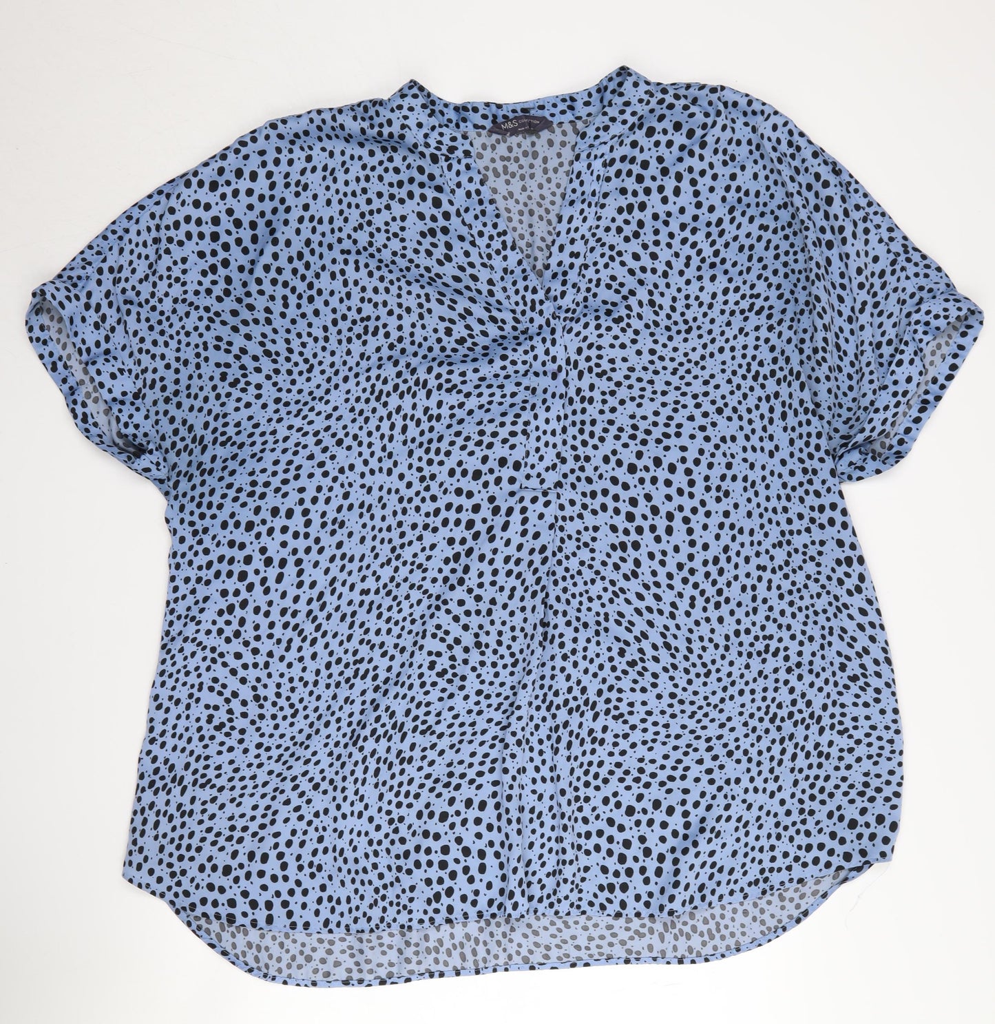 Marks and Spencer Women's Blue Animal Print Blouse Size 20