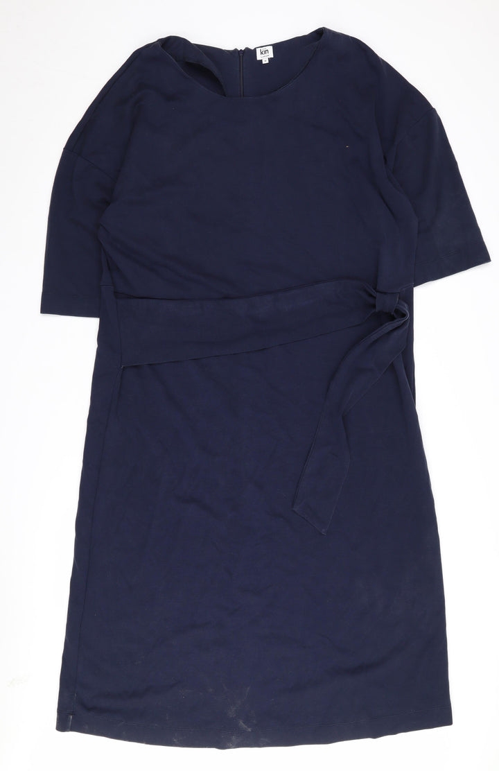 Kin by John Lewis Women's Blue Half Sleeve Dress